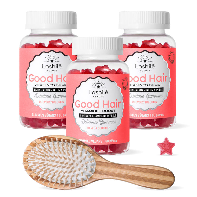 Gummies Good Hair Lashilé Beauty - Pousse et fortification des cheveux - Cure 3 mois