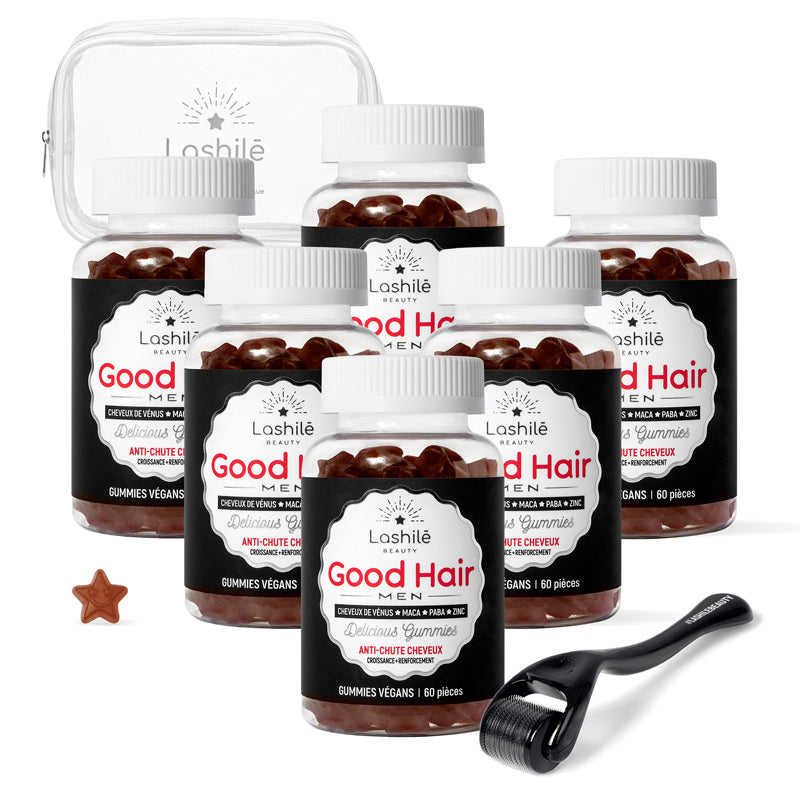 Gummies Good Hair Men Lashilé Beauty - Anti-chute des cheveux homme - Cure 6 mois