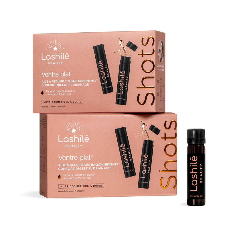 Shots Ventre Plat Lashilé Beauty - Ventre dégonflé et silhouette affinée - Cure 1 mois