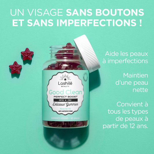 Lashilé Beauty - Gummies - Beauté - Peaux à imperfections - Traitement de l'acné - Good Clean -  Nutricosmétique - Compléments alimentaires - 2